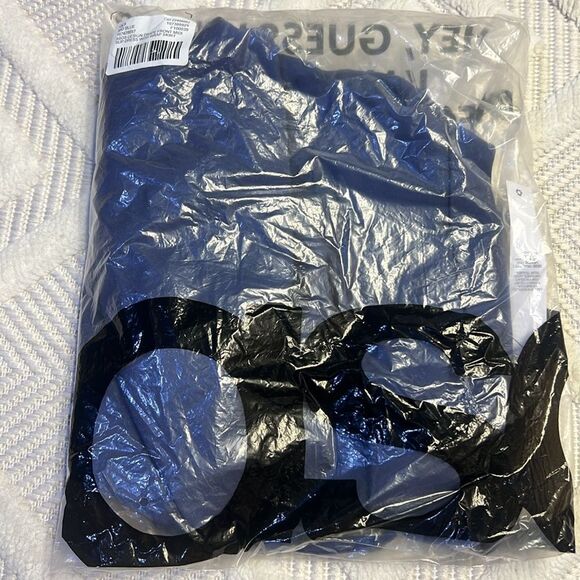 ASOS DESIGN drape front midi slip dress with wrap skirt in blue - Picture 5 of 8